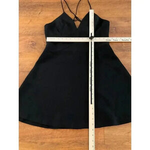 BCBGeneration Black Plunging Skater Womens Mini‎ Dress Size 12  NWOT